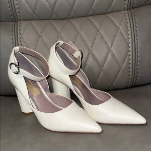 Chic White Ankle Strap Heels